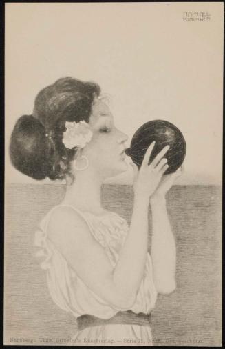 Drinking from a gourd, from the series Greek Girls