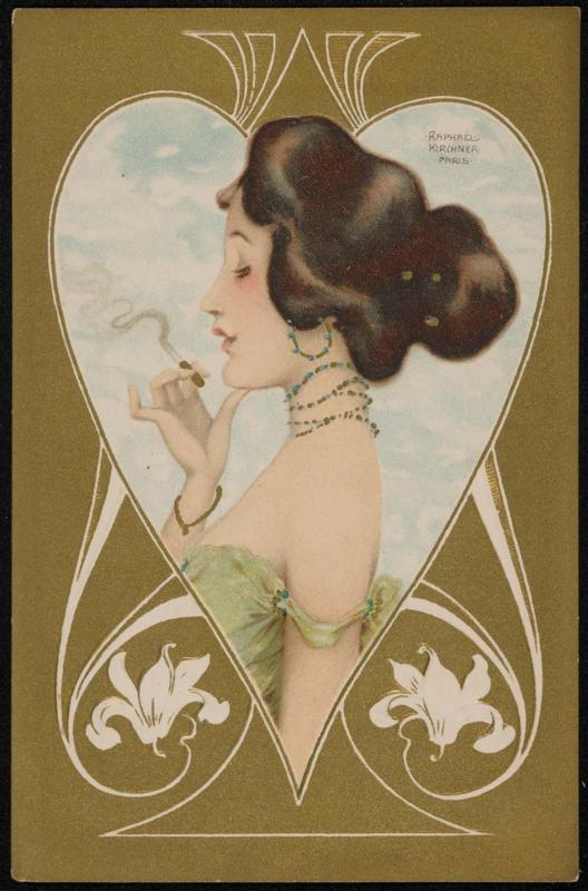 Woman smoking with green jewels, from the series Jewelry