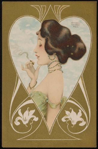 Woman smoking with green jewels, from the series Jewelry
