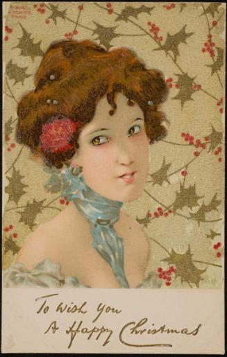 Red head with Christmas Holly