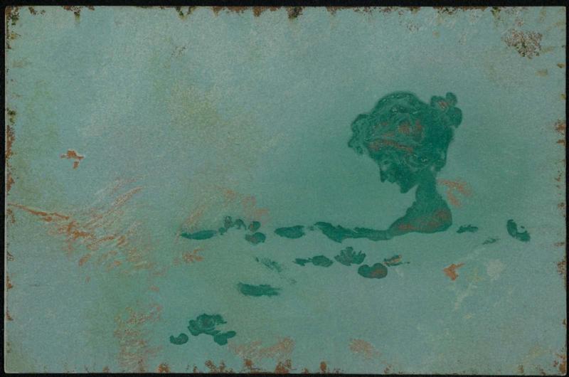 Green bronze bather, from the series Artistic Bronzes