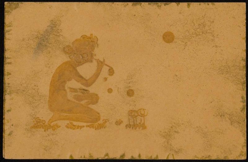 Yellow bronze blowing bubbles, from the series Artistic Bronzes