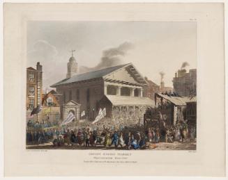 Covent Garden Market Westminster Election (Microcosm of London, Plate 26)