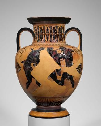 Two-handled jar (amphora) with the arming of Achilles