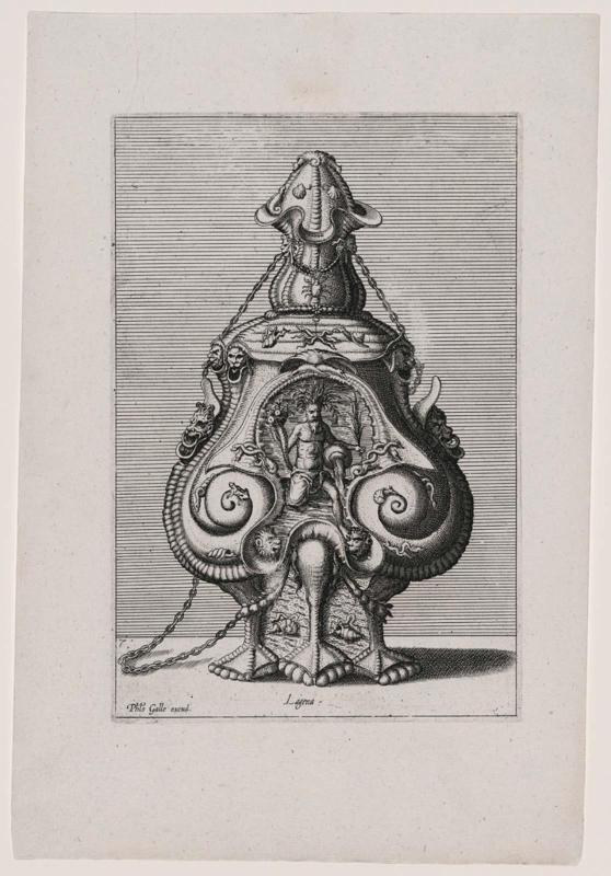 Ornate Vessel with Grotesque Figures