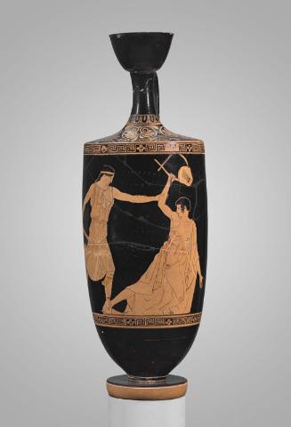 Oil flask (lekythos) depicting the death of Orpheus