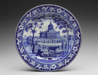 Serving Plate, with view of the Boston State House