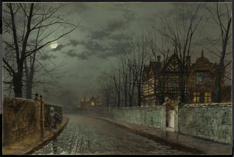 Old English House by Moonlight