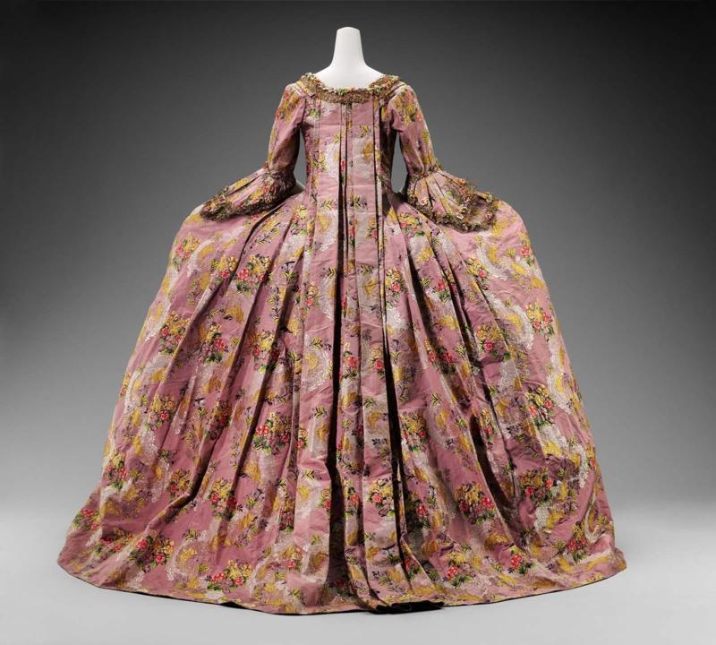 Woman's court dress and petticoat (Robe a la Francaise)