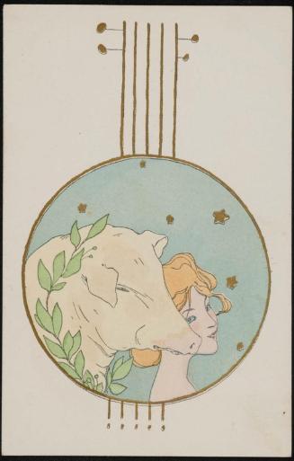 Wreath on a pig's head, from the series Girls posing with pigs