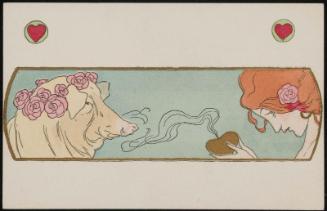 Smoking heart, from the series Girls posing with pigs