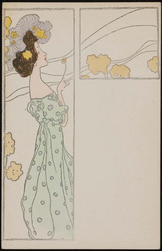 Woman holding a single daisy, from the series Girls and clouds