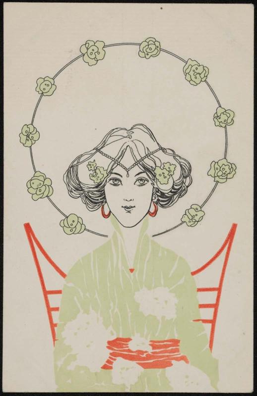 Woman in a kimono, from the series Girls surrounded with roses