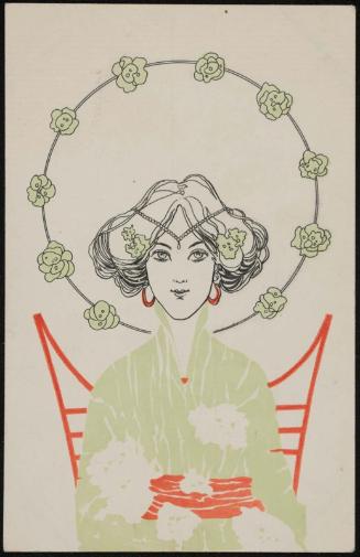 Woman in a kimono, from the series Girls surrounded with roses