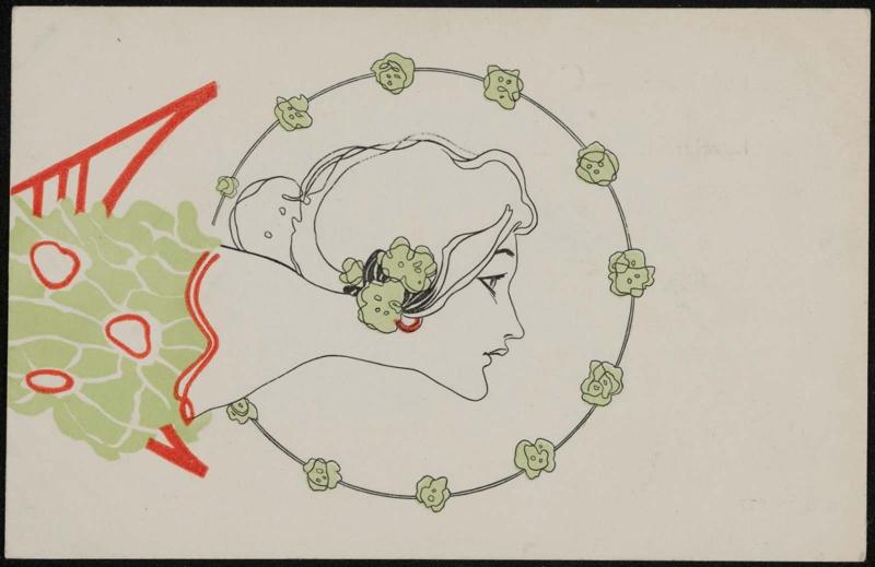Woman looking up, from the series Girls surrounded with roses