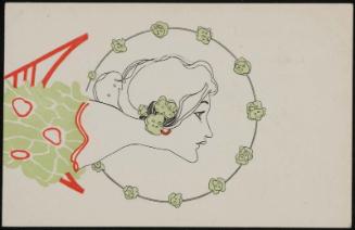 Woman looking up, from the series Girls surrounded with roses