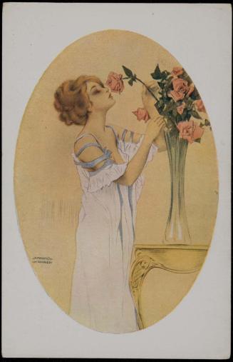A Rose Smelling a Woman