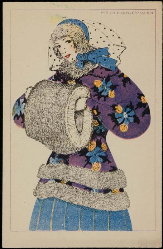 Woman wearing a purple jacket
