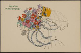 Orange bonnet with lace