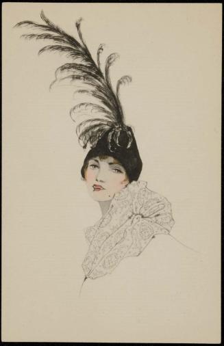 Black hat with large feather plume