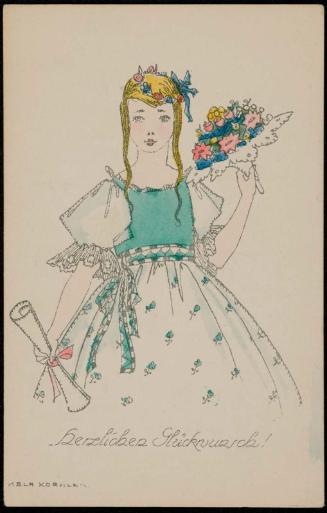 Woman with a flower bouquet