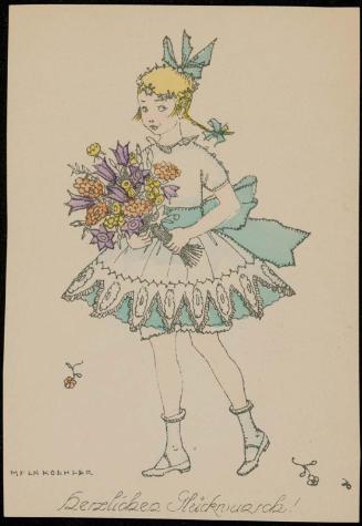 Girl with a flower bouquet