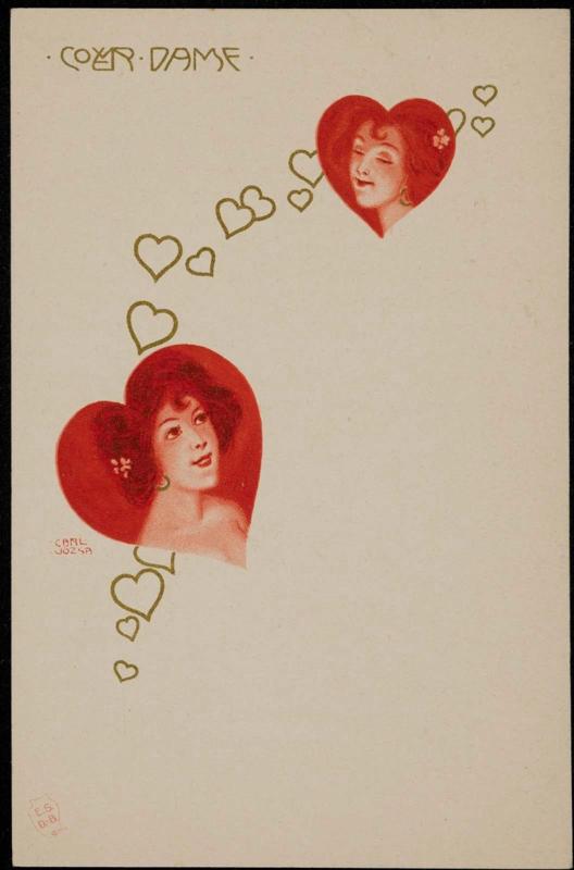 Two women enclosed in seperate hearts, from the series Lady Hearts