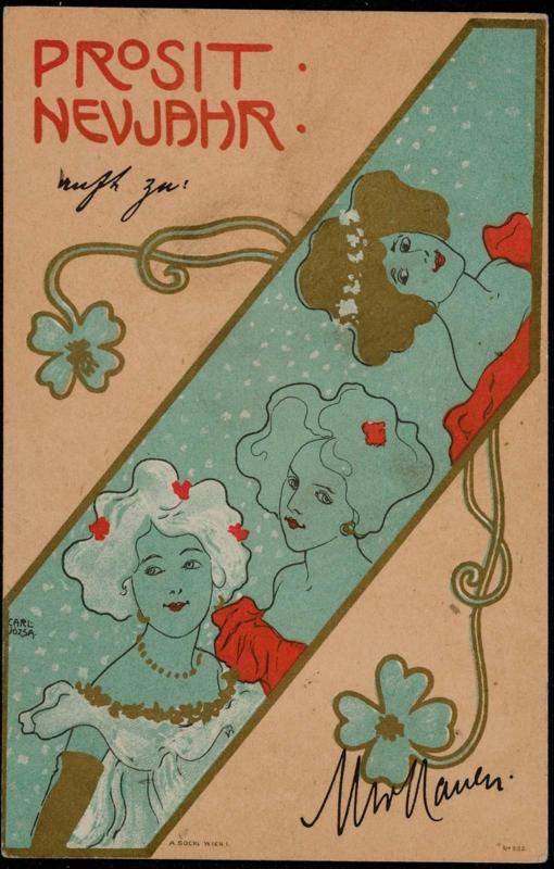Three women with clovers, from the series Happy New Year