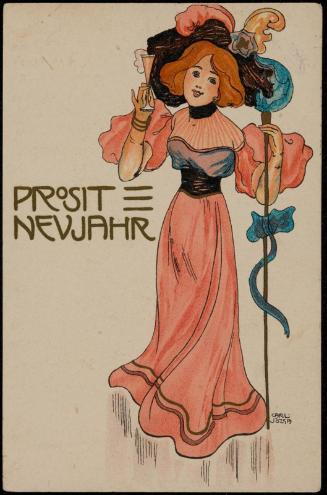 Woman in pink dress and hat, from the series Happy New Year