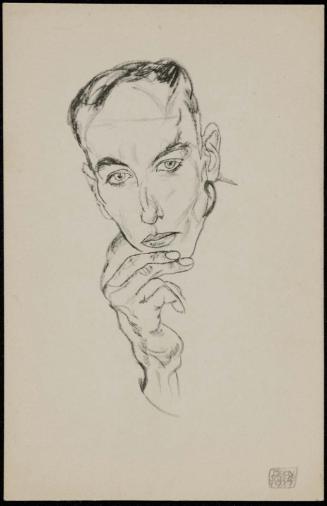 Portrait of a man with hand on his chin