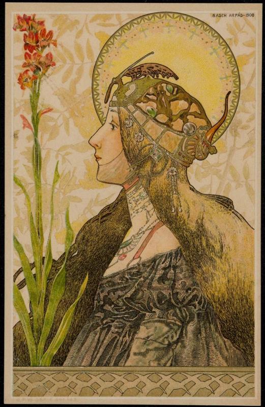 Woman warrior with red flower