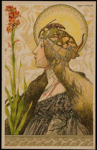 Woman warrior with red flower