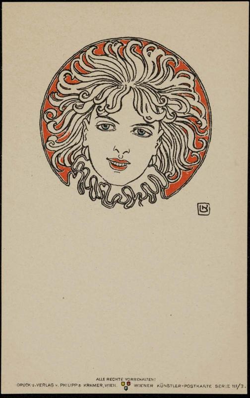 Woman on a circluar red backdrop