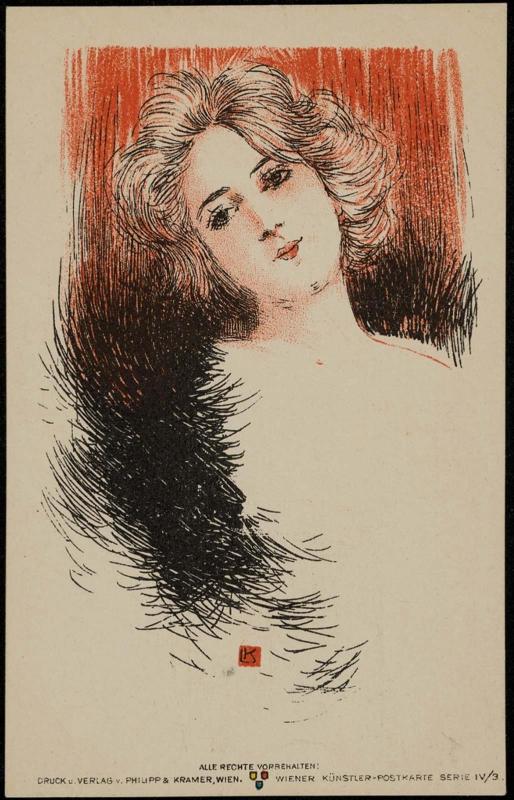 Woman wearing a black boa