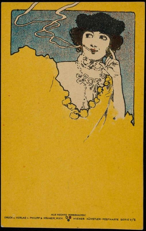 Woman in a yellow dress smoking