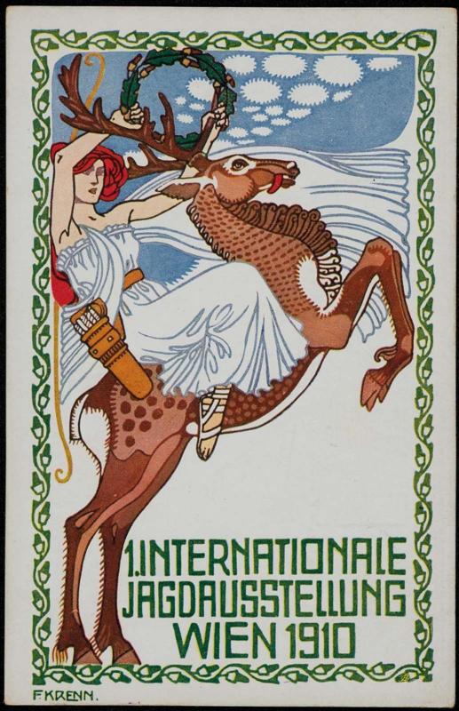 Hunter riding a reindeer