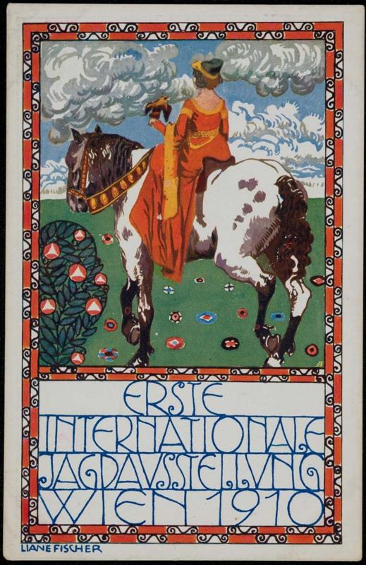Woman in a red dress on a horse