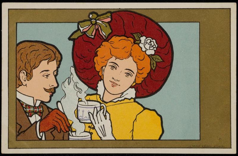 Young couple drinking hot-chocolate