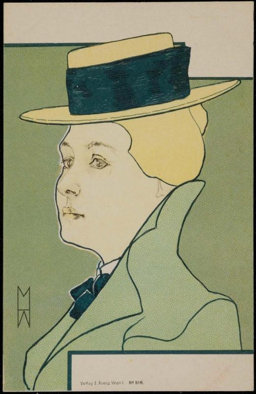 Blond-haired woman with a hat