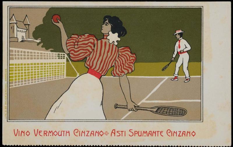 Playing tennis