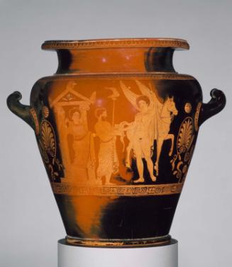 Jar (stamnos) depicting Theseus and Ariadne and the banishment of Bellerophon