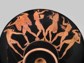 Drinking cup (kylix) with scenes of revelry