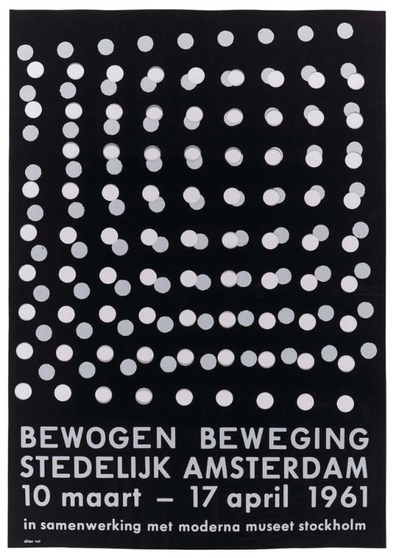 Poster for the exhibition "Bewogen Beweging" (Moving Movement) at the Stedelijk Museum, Amsterdam