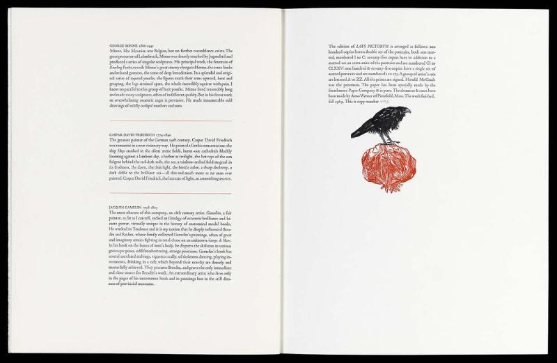 Laus Pictorum, Portraits of Nineteenth Century Artists Colophon Page: Notes on the Artist (from Laus Pictorum)