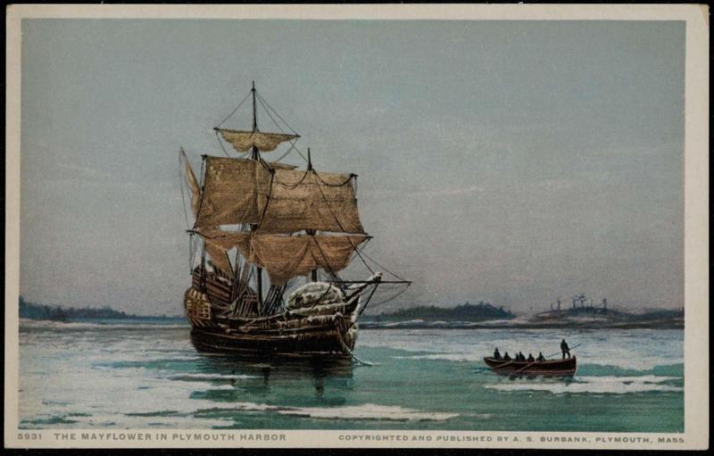 The Mayflower in Plymouth Harbor. 5931