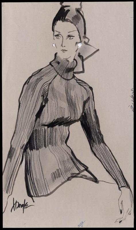 Model in turtleneck sweater