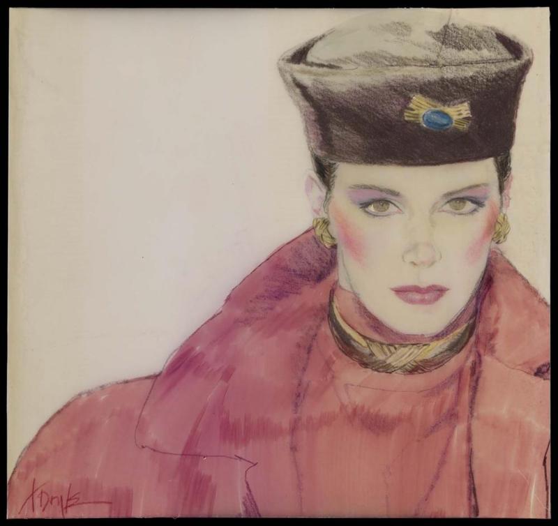 Model in jewelry and hat