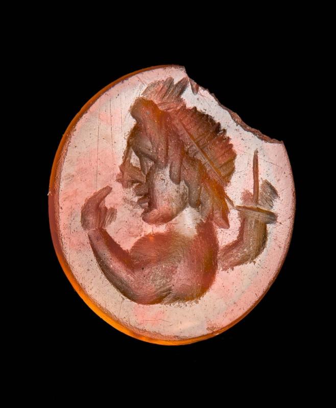 Round gem with Harpocrates