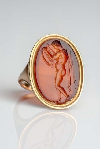 Oval gem with Hermes playing the lyre