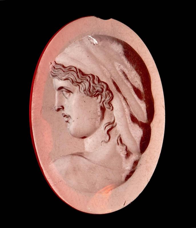 Oval gem with bust of a woman